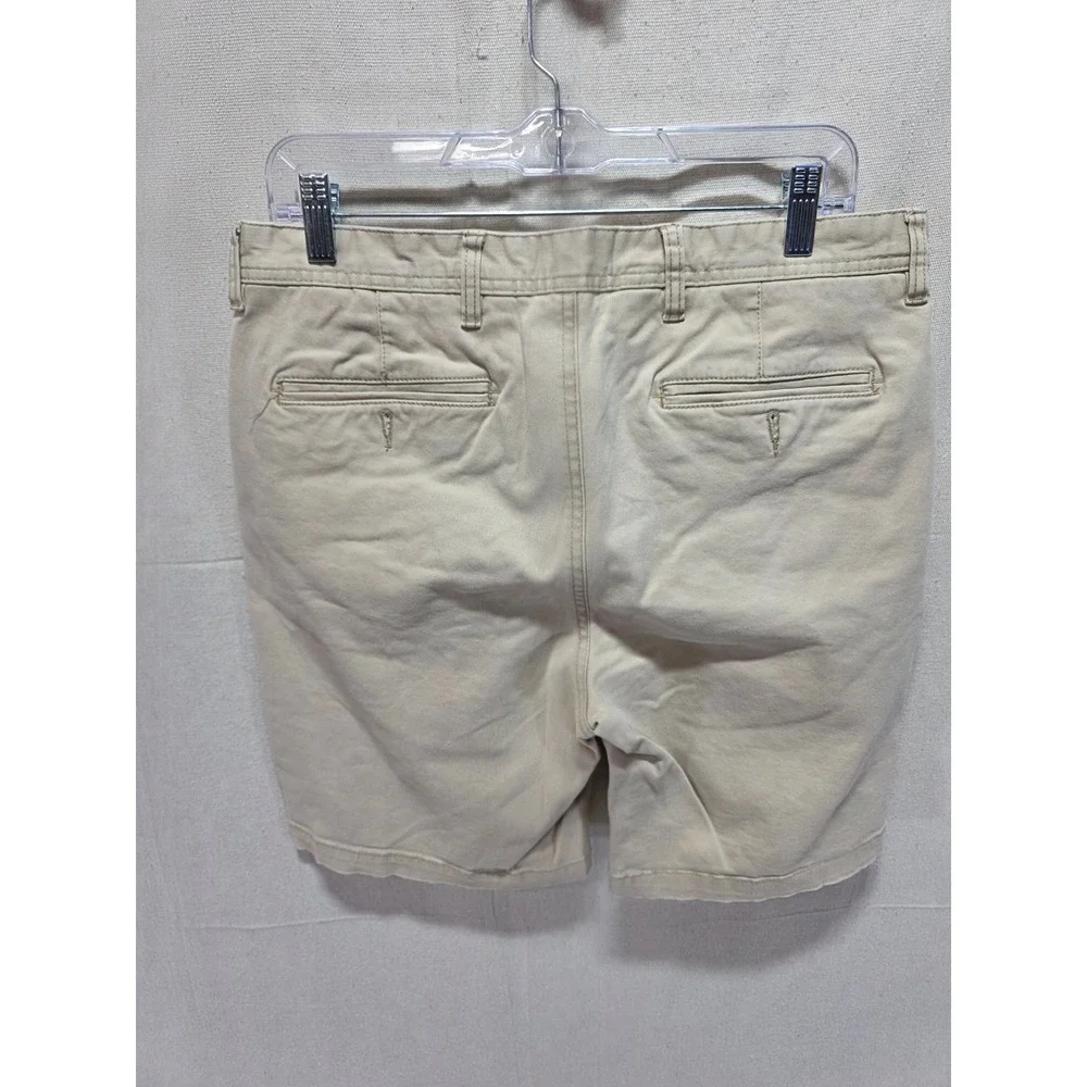 Rainforest Mens Khaki Tan Chino Shorts Size 32 Flat Front Casual Summer Cotton